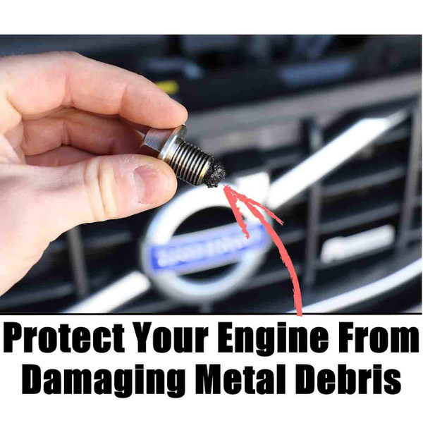Our magnetic plug protects your engine from damaging metal debris.